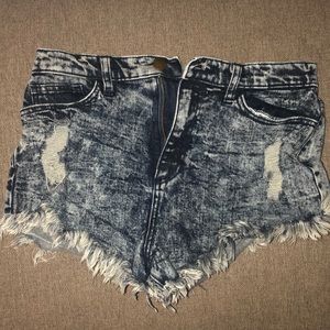 rustic denim shorts